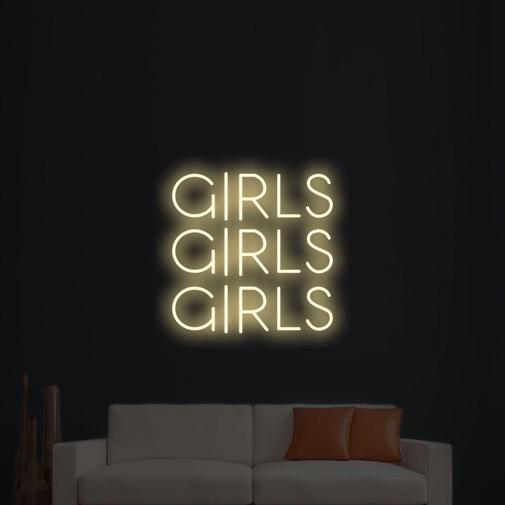 Girls Girls Girls LED Neon Sign – Rainbow Neon Sign